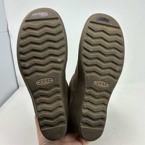 KEEN Akita Light Brown Leather Pull-On Wedge Mid-Calf Pull On Boots Size 8.5 - Picture 10 of 12